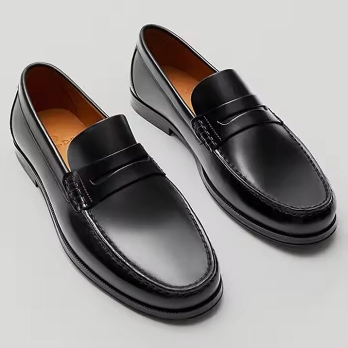 Handmade Penny Loafer - Black - Image 2